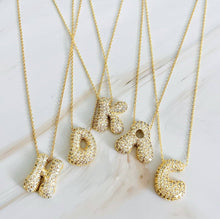 Load image into Gallery viewer, Crystal Bubble Initial Necklace