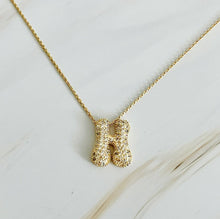 Load image into Gallery viewer, Crystal Bubble Initial Necklace