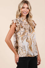 Load image into Gallery viewer, ABSTRACT PRINT SATIN TOP