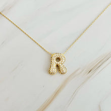 Load image into Gallery viewer, Crystal Bubble Initial Necklace