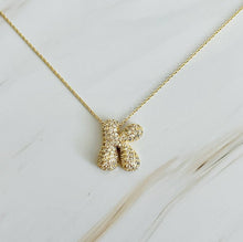 Load image into Gallery viewer, Crystal Bubble Initial Necklace