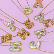 Load image into Gallery viewer, Crystal Bubble Initial Necklace