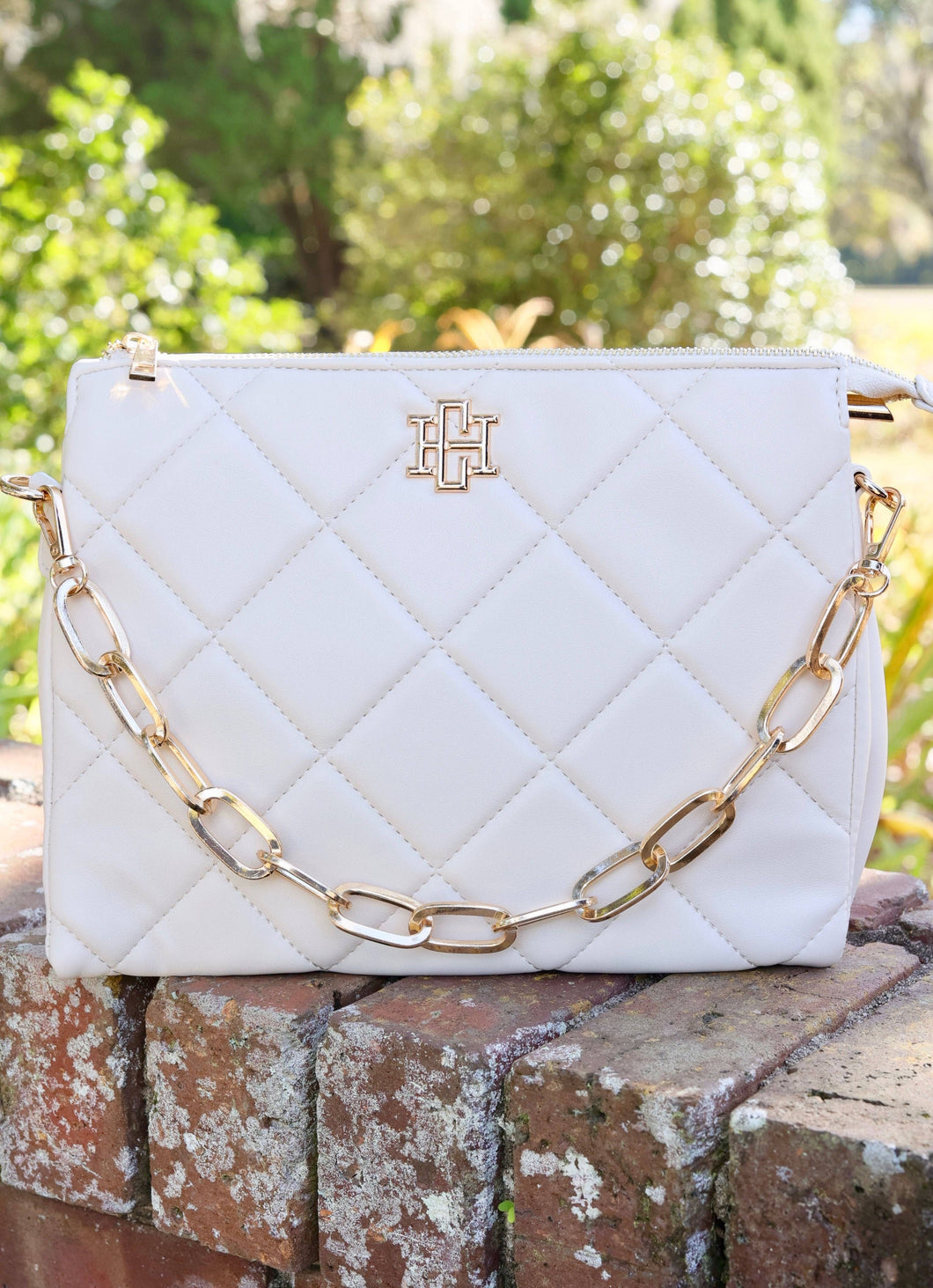 Ariana Quilted Crossbody - Cream