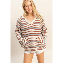 Load image into Gallery viewer, Kangaroo Pocket Striped Pullover
