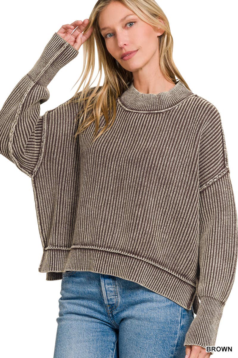 Mineral Washed Oversized Sweater