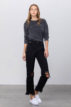 Load image into Gallery viewer, Black High Rise Frayed Jeans
