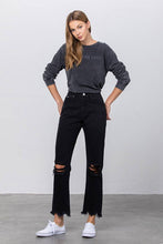 Load image into Gallery viewer, Black High Rise Frayed Jeans
