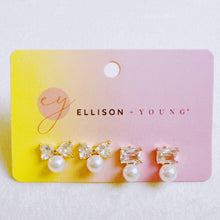 Load image into Gallery viewer, Lovely Pearl Duo Stud Earrings Set Of 2
