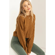 Load image into Gallery viewer, Cable knit sweater - brown

