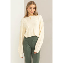 Load image into Gallery viewer, Cable knit sweater - cream
