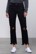 Load image into Gallery viewer, Black High Rise Frayed Jeans
