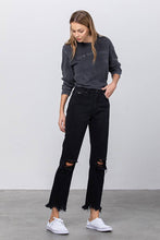 Load image into Gallery viewer, Black High Rise Frayed Jeans
