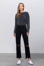 Load image into Gallery viewer, Black High Rise Frayed Jeans
