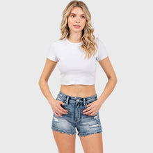 Load image into Gallery viewer, High Rise Distressed Shorts
