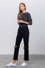 Load image into Gallery viewer, Black High Rise Frayed Jeans
