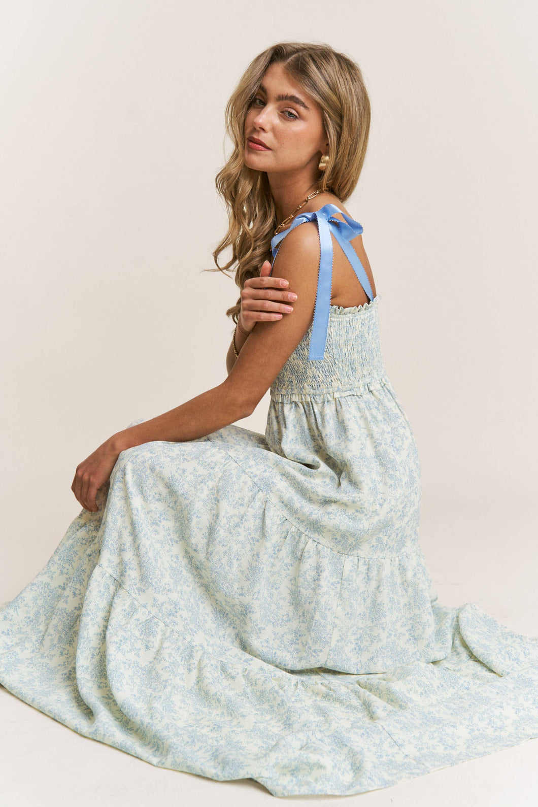 Blue Floral Maxi Dress