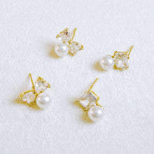 Load image into Gallery viewer, Lovely Pearl Duo Stud Earrings Set Of 2
