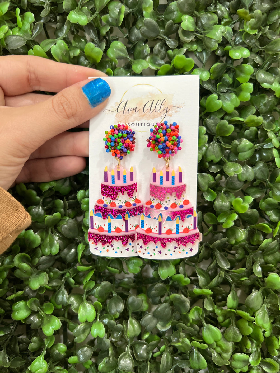 Birthday cake earrings